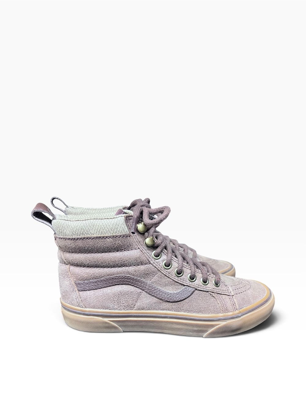 Vans Rare Sk8 Hi MTE Brown Leather Herringbone Skate Shoes, Men’s 7 Women’s 8.5